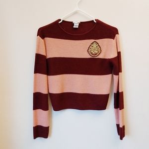 Striped Maroon and Pink Kids Sweater